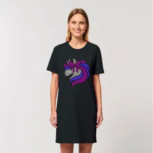 JohnsonKelly_UnicornHead2 Organic T-Shirt Dress