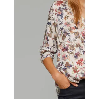 Ketty More Women's Long Sleeves Cotton V-Neck Printed Shirt-KMWSB734