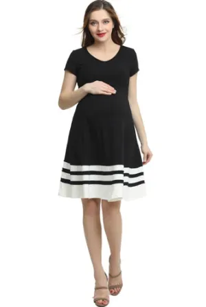 Kimi   Kai Maternity "Theresa" Colorblock Skater Dress