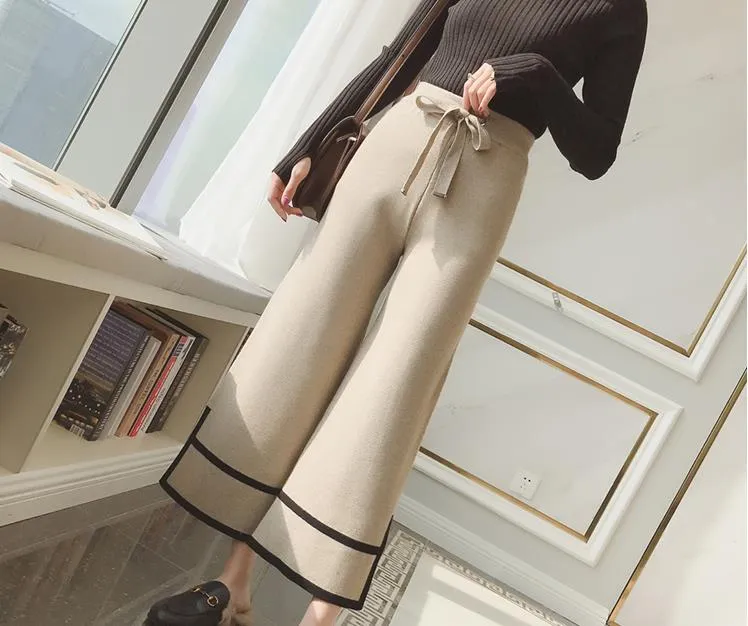 [Korean Style] Fiolla High Waist Knit Drawstring Pants