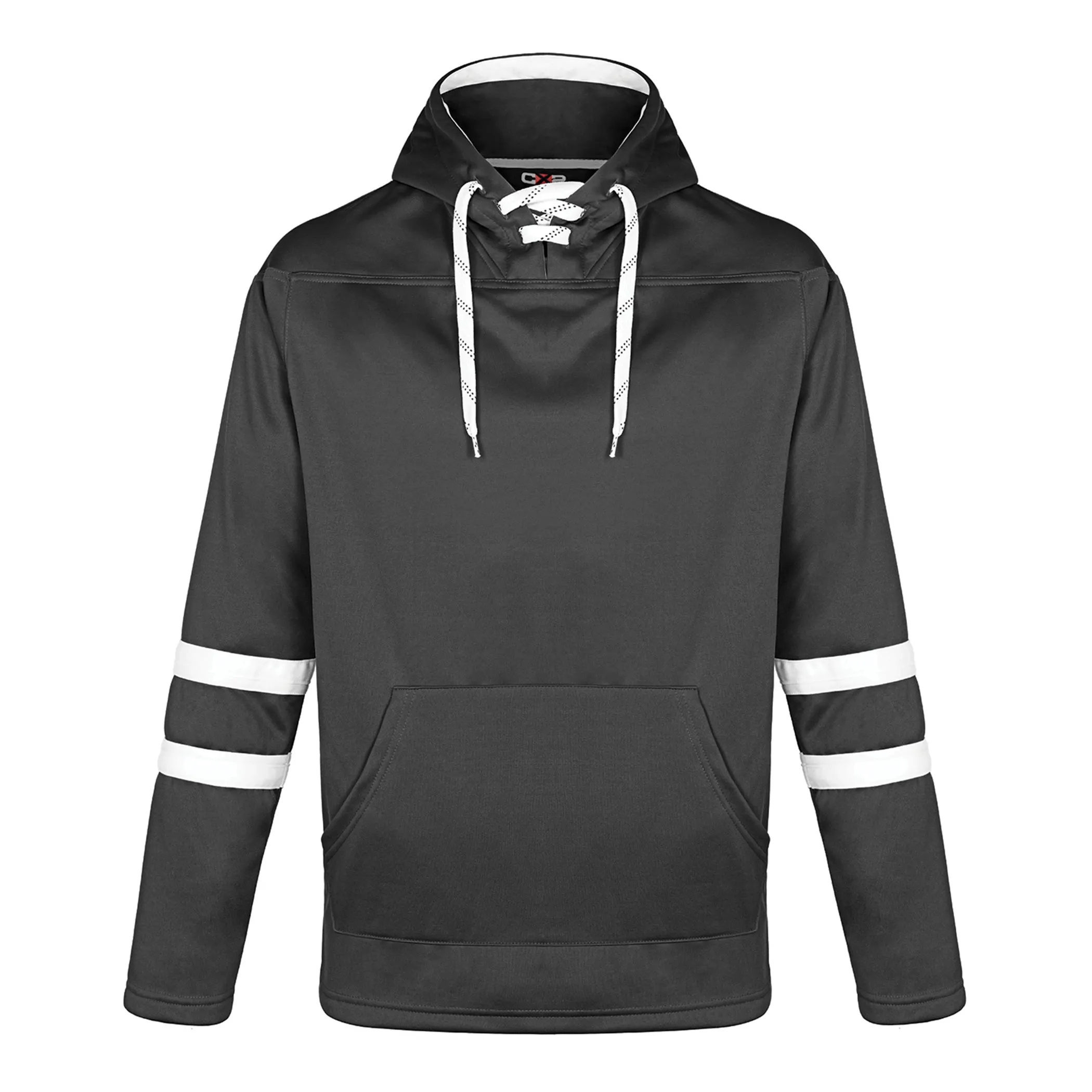 L00617 - Dangle - Adult Pullover Hockey Lace Hooded Sweatshirt