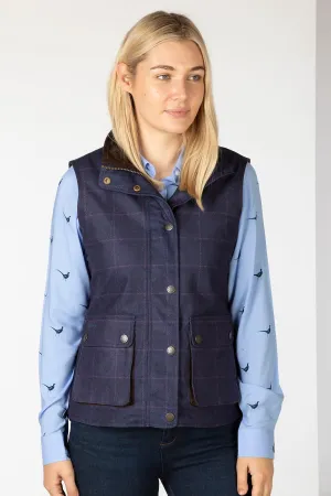 Ladies Tweed Print Gilet - Danby