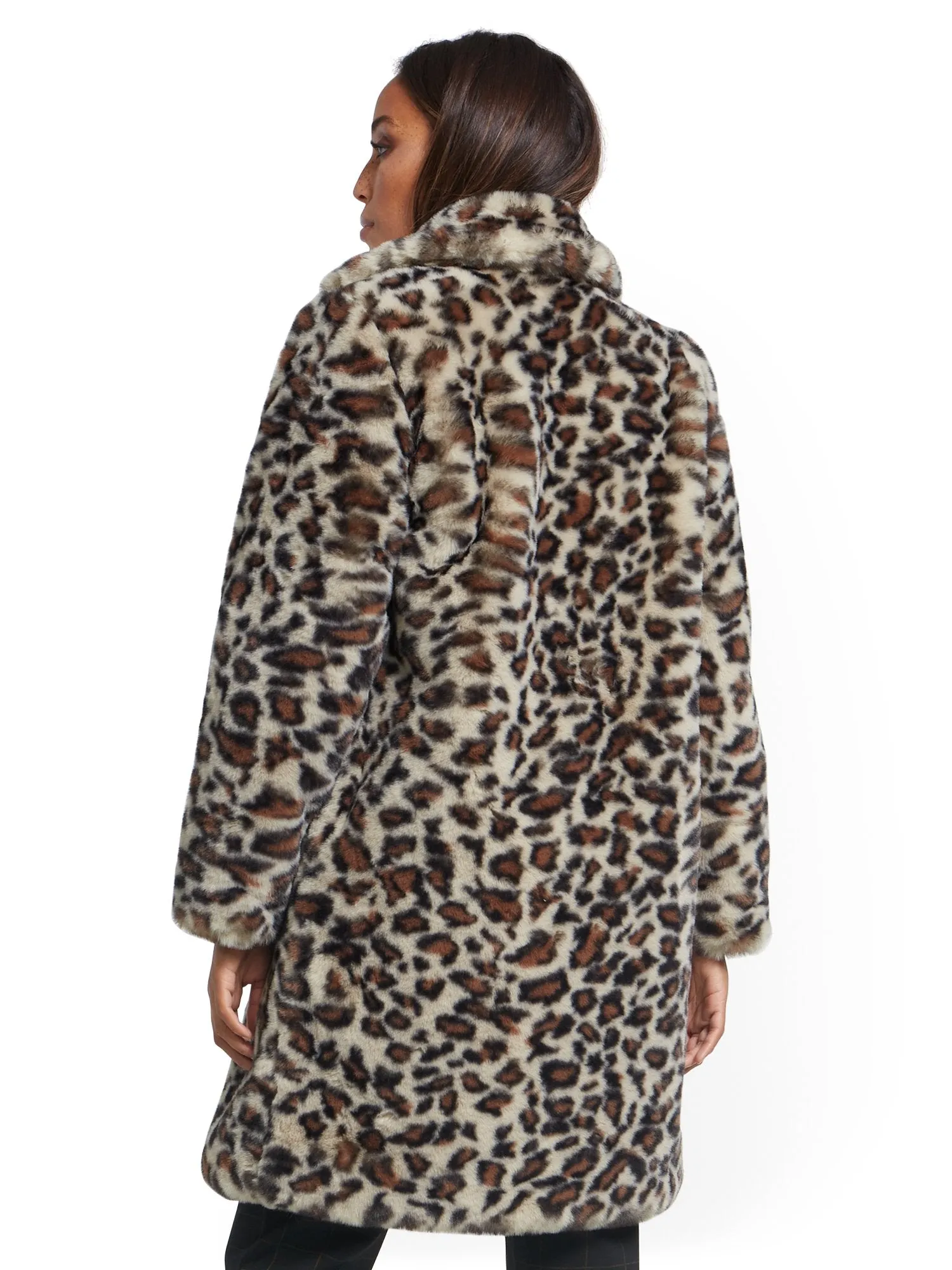 Leopard-Print Faux-Fur Coat