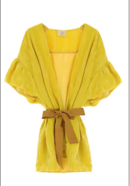 Lightweight Velvet Cardigan in Lime