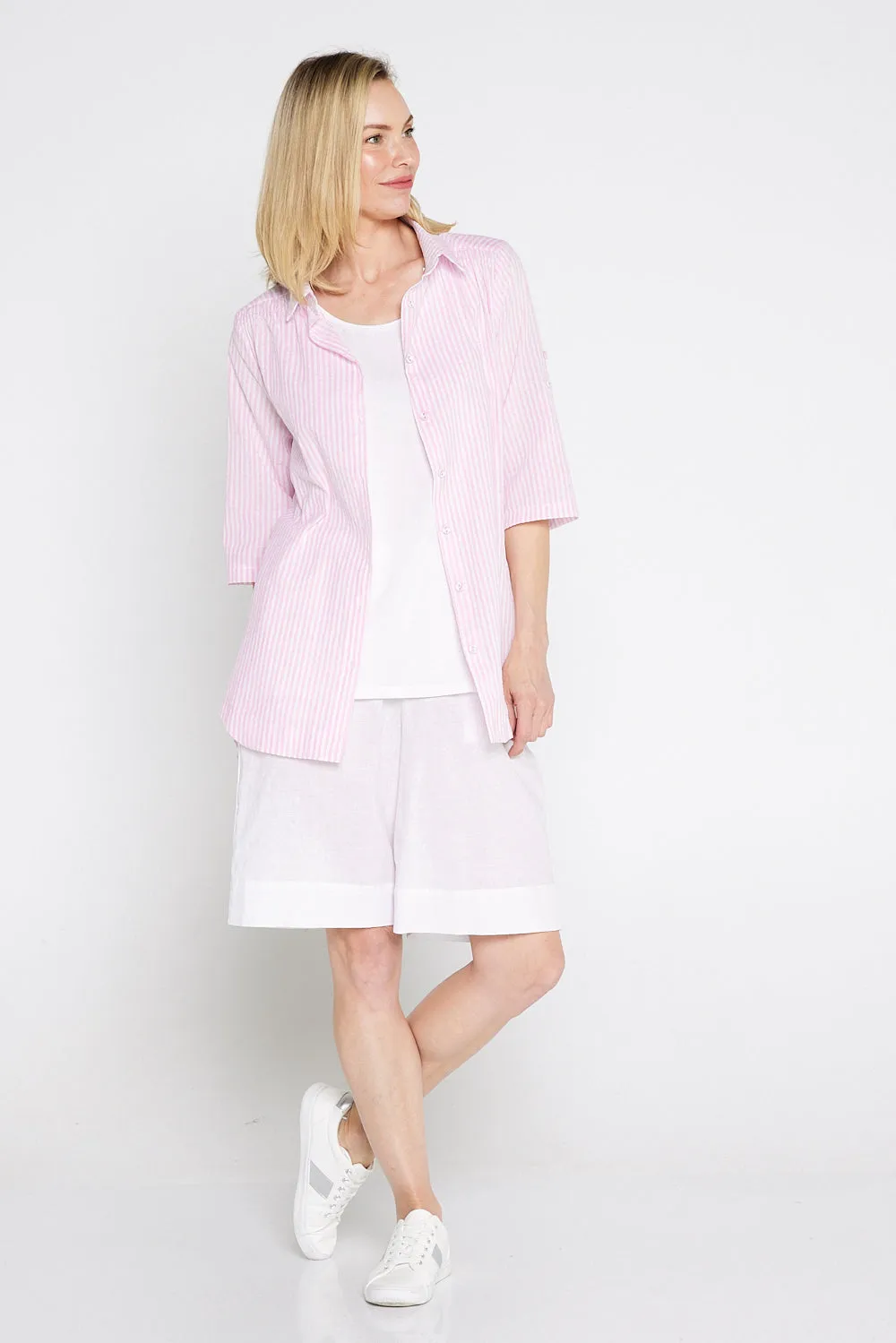 Linderman Cotton Shirt - Pink Stripe