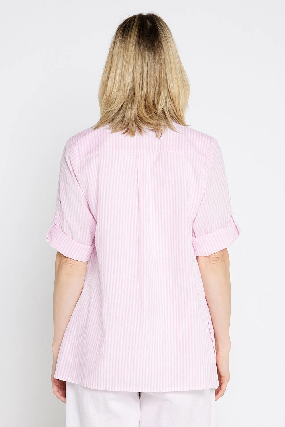 Linderman Cotton Shirt - Pink Stripe