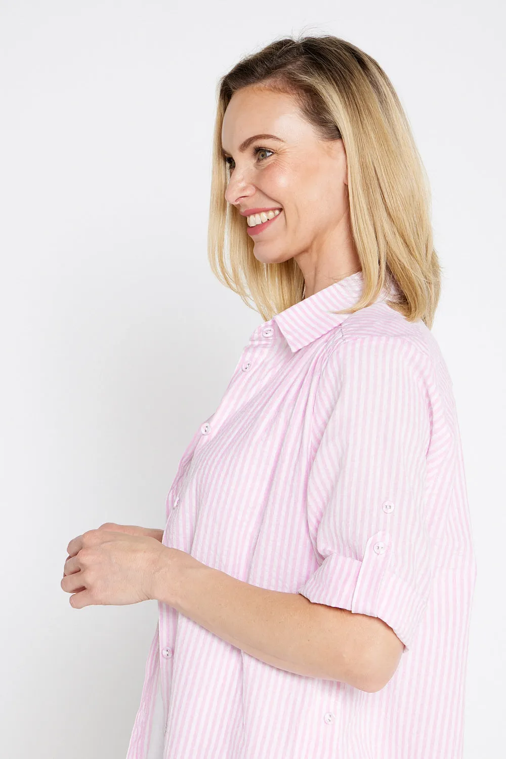 Linderman Cotton Shirt - Pink Stripe