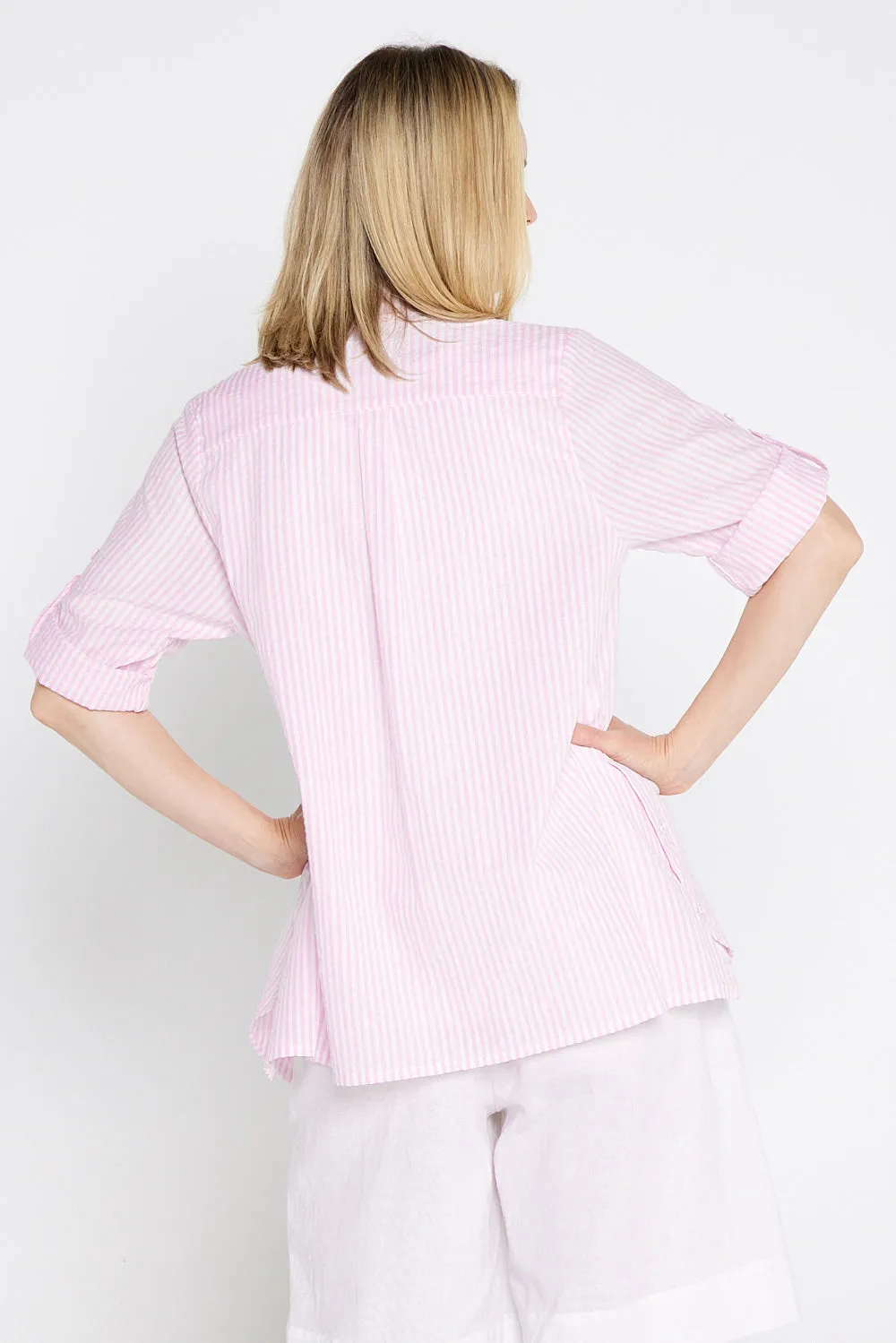 Linderman Cotton Shirt - Pink Stripe