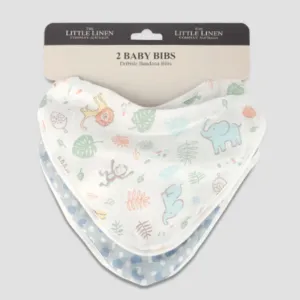 Little Linen TLLC Bib Safari Bear 2Pk