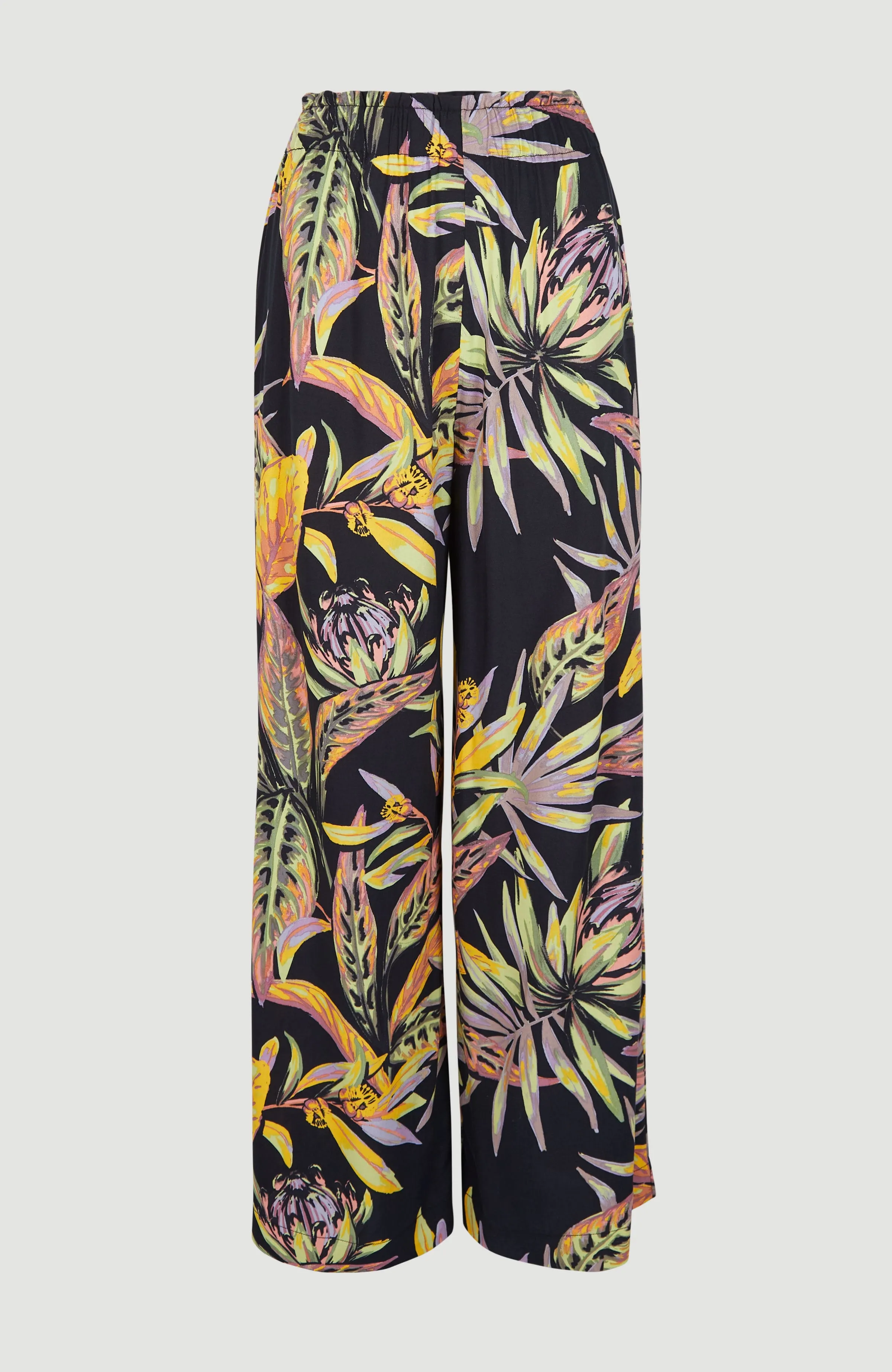 Malia High-Waist Beach Pants | Black Tropical Flower