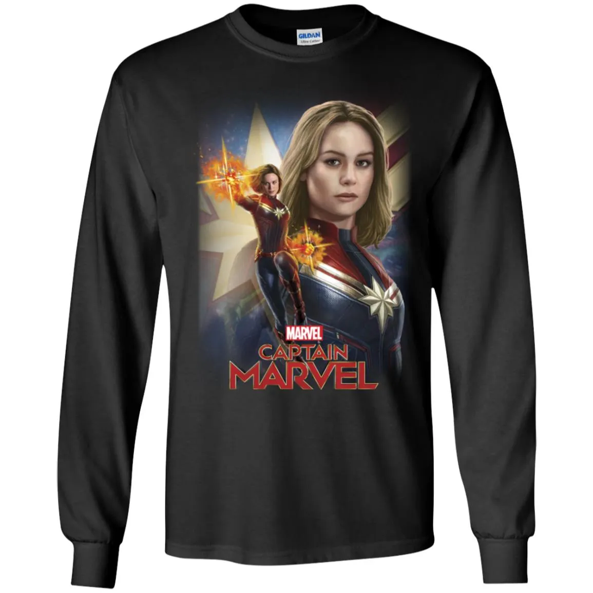 Marvel Captain Marvel Powers Portrait Men Long Sleeve Shirt