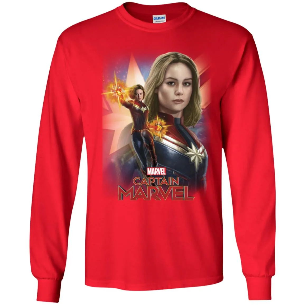 Marvel Captain Marvel Powers Portrait Men Long Sleeve Shirt