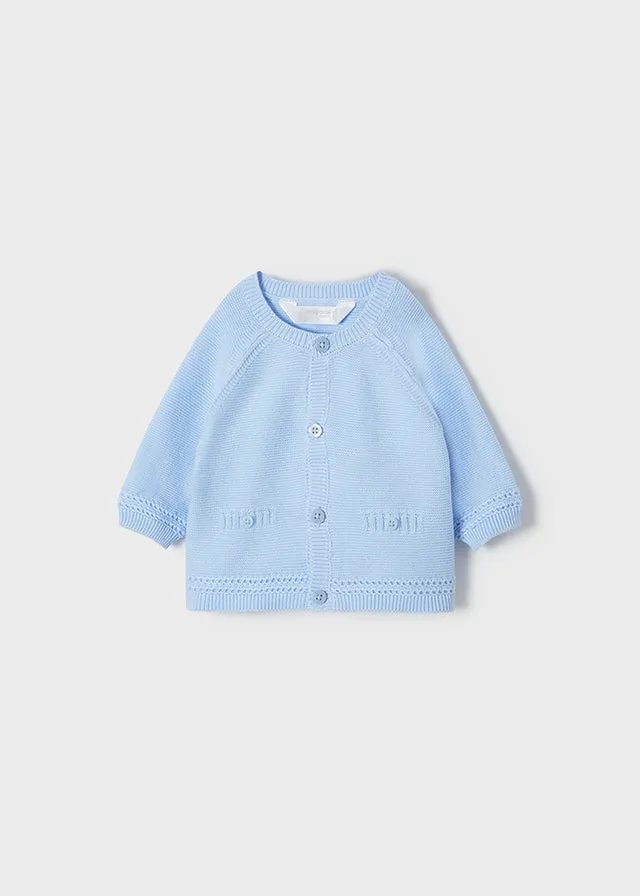 Mayoral Baby Boys Knitted Cardigan Sky Blue 1347