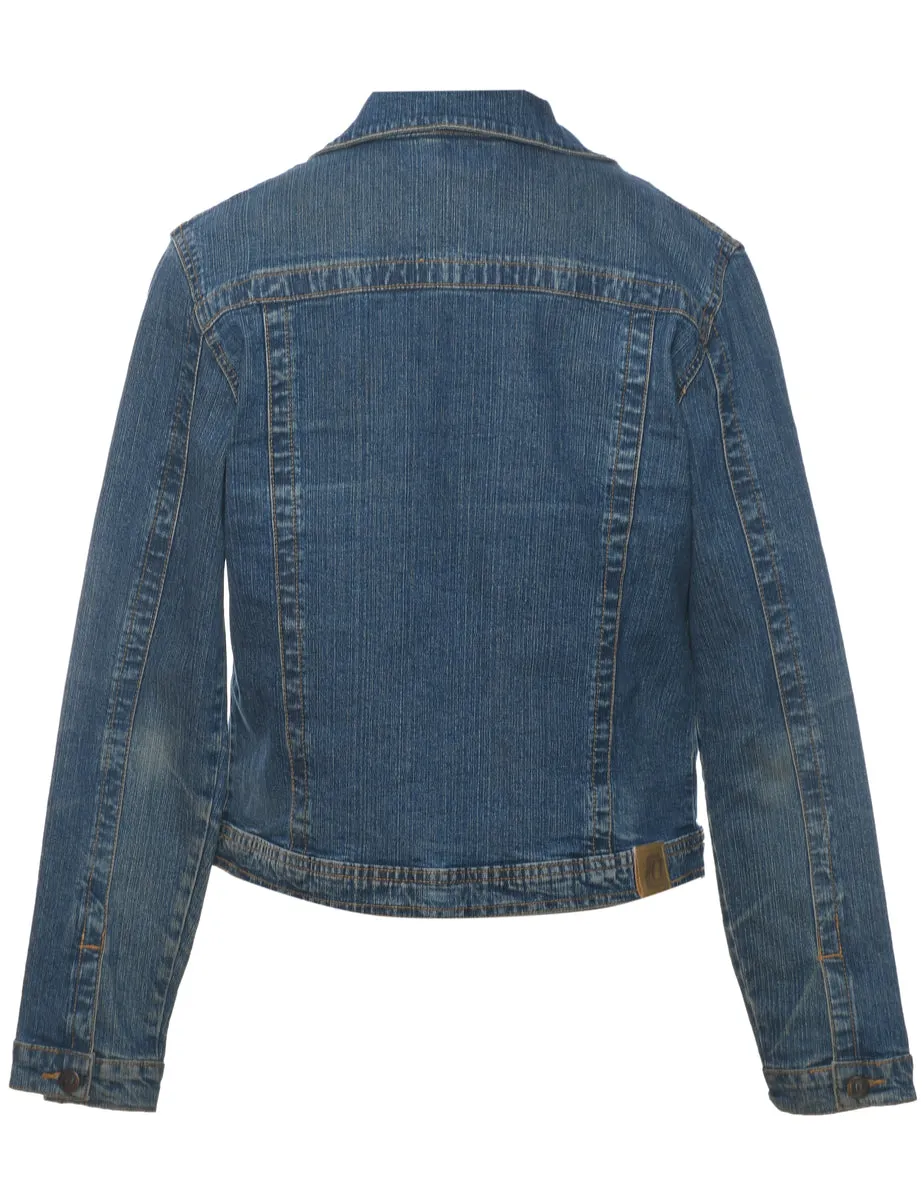 Medium Wash Classic Cropped Denim Jacket - M