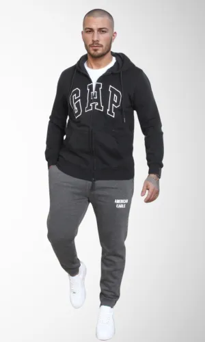 Men Zip-Up Hoodie (Black)