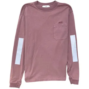 Men's Reflective Panel Long Sleeve T-Shirt Pink Size S