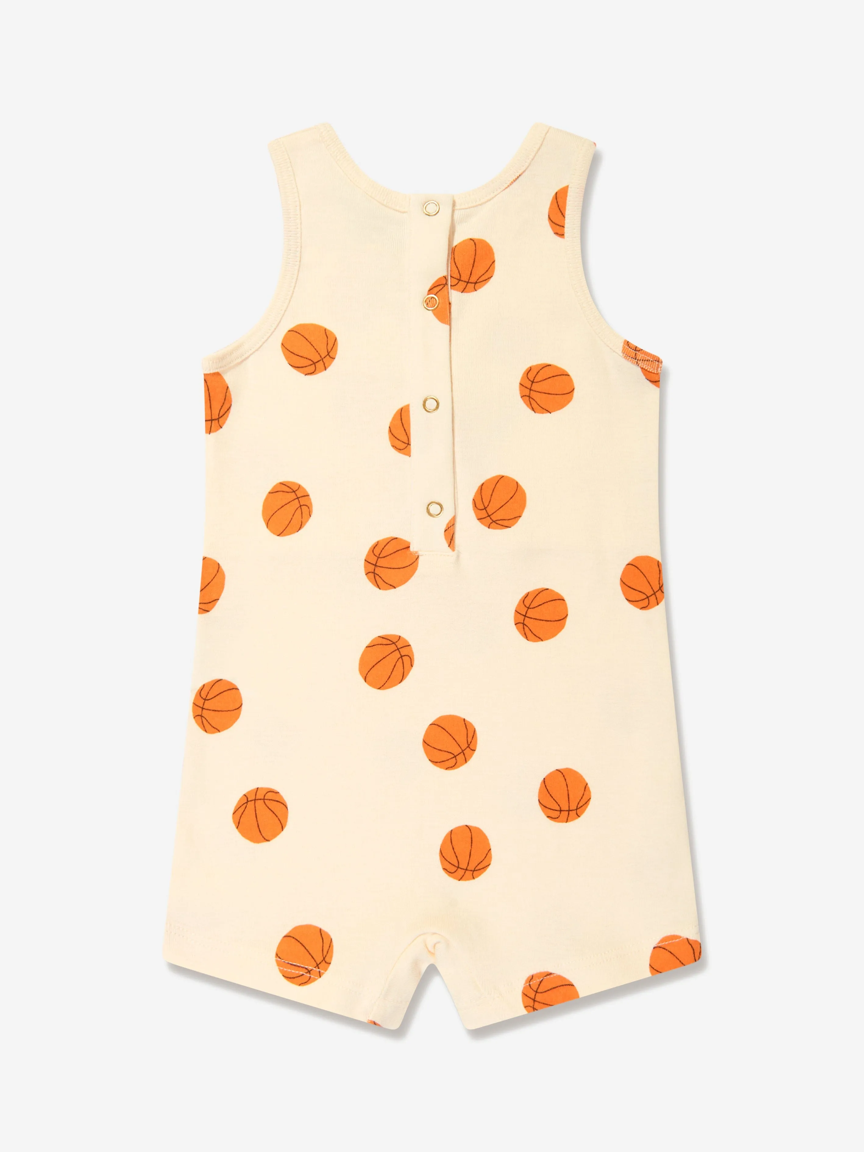 Mini Rodini Baby Basketball Romper in Ivory