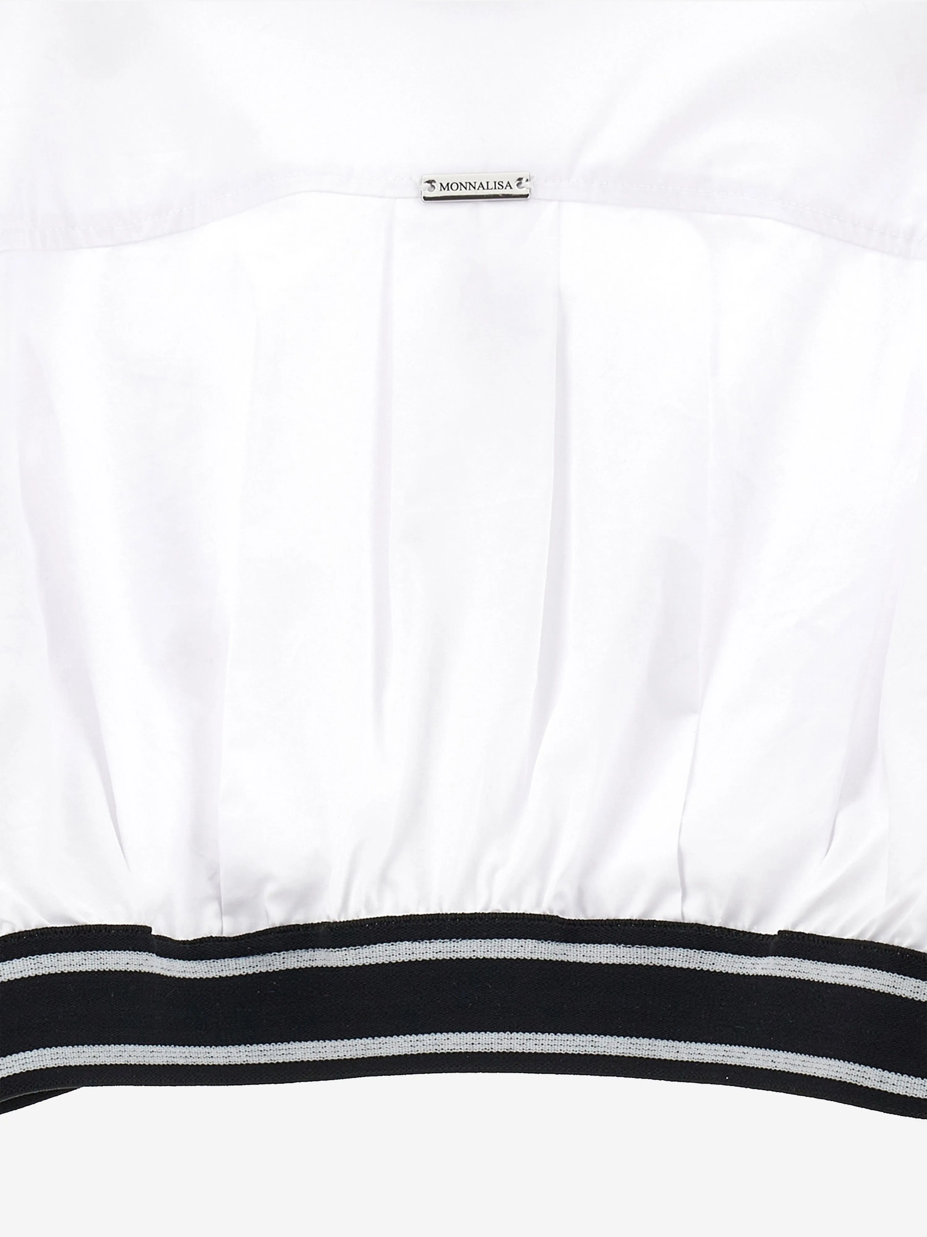 Monnalisa Girls Cropped Shirt in White