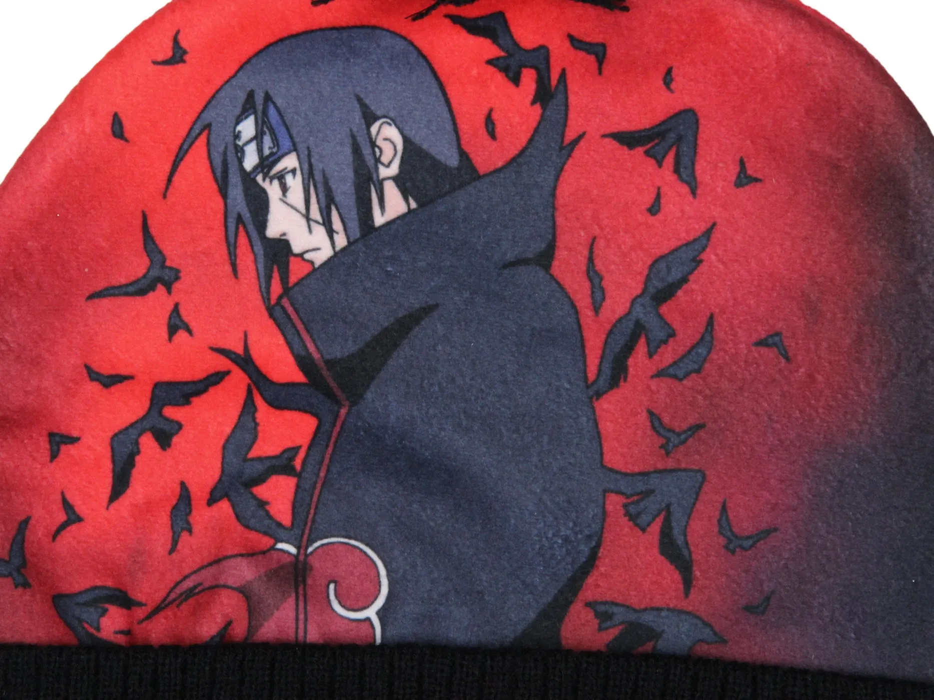 Naruto Shippuden Itachi Akatsuki Shinobi Organization Cuffed Pom Beanie Hat