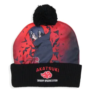 Naruto Shippuden Itachi Akatsuki Shinobi Organization Cuffed Pom Beanie Hat