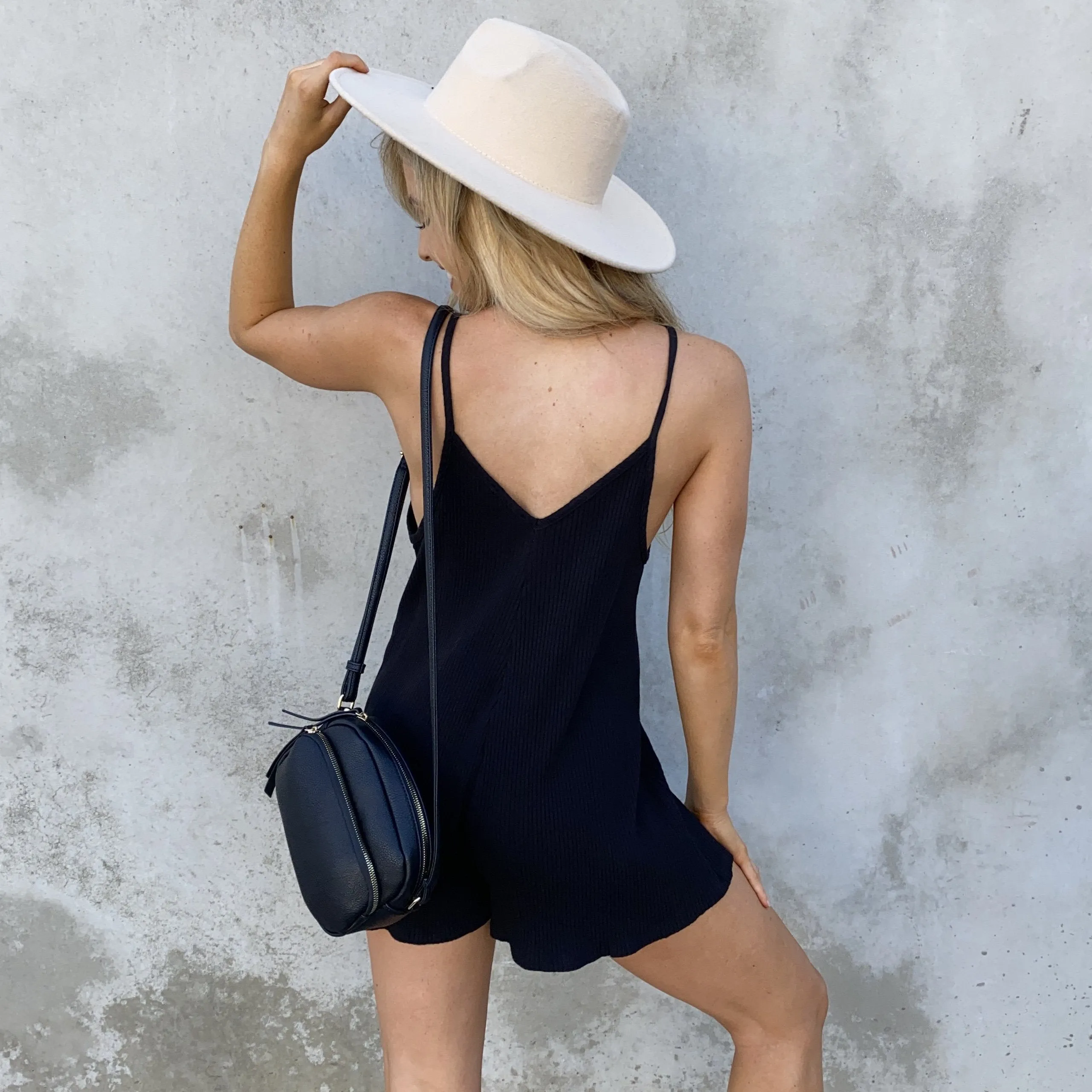 No Trouble Black Romper