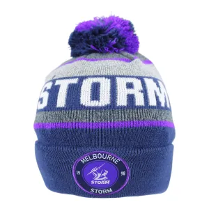 NRL Tundra Beanie - Melbourne Storm - Winter Hat - Adult - OSFM