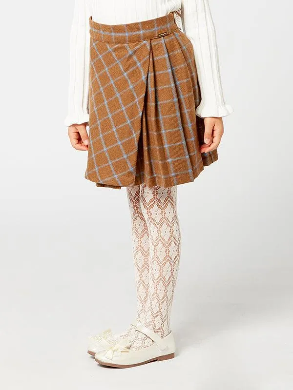 One Friday Brown Checks Skirt