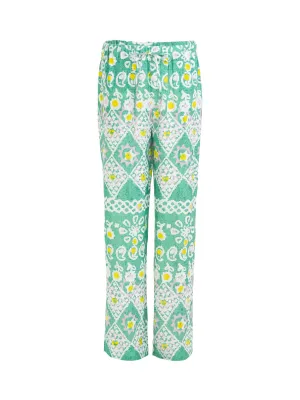 Paige-C Trouser in Green Batik print