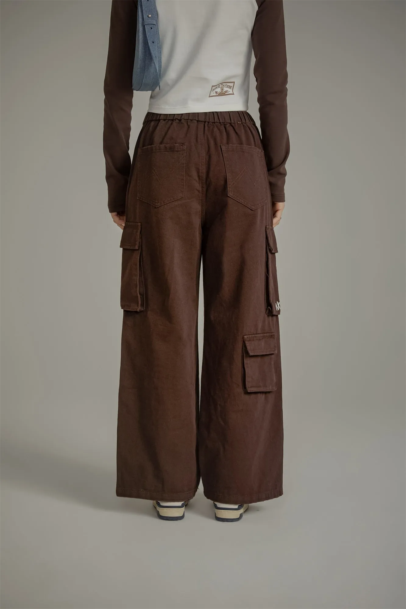 Paint Waist Banding Wide Cargo Pants