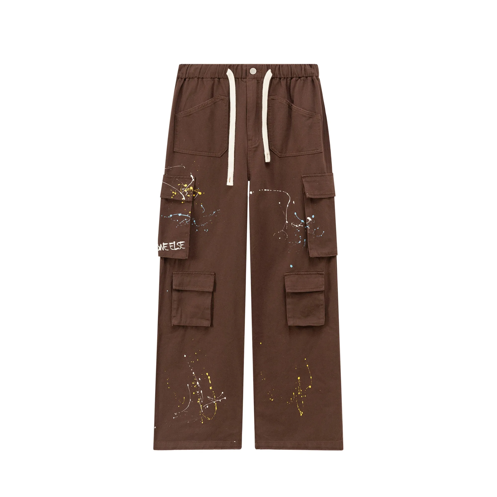 Paint Waist Banding Wide Cargo Pants