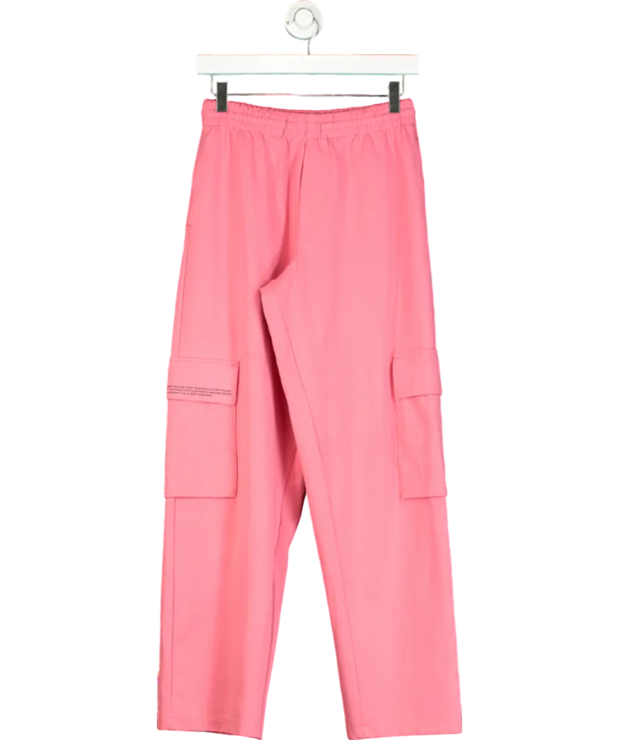 PANGAIA Pink Recycled Cotton Jersey Cargo Pants UK XXS