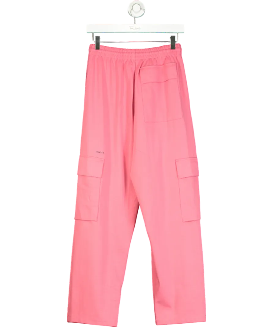 PANGAIA Pink Recycled Cotton Jersey Cargo Pants UK XXS