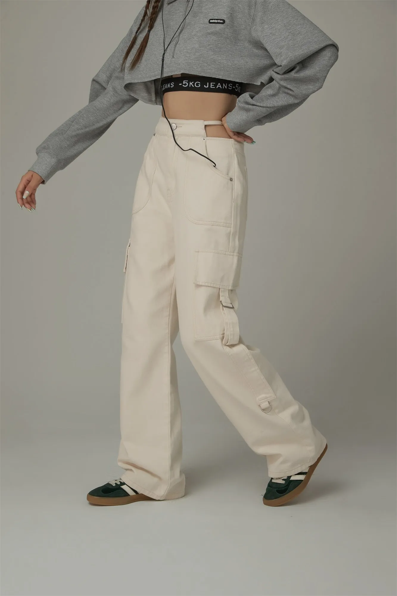 Pocket Straps Cargo Wide Pants