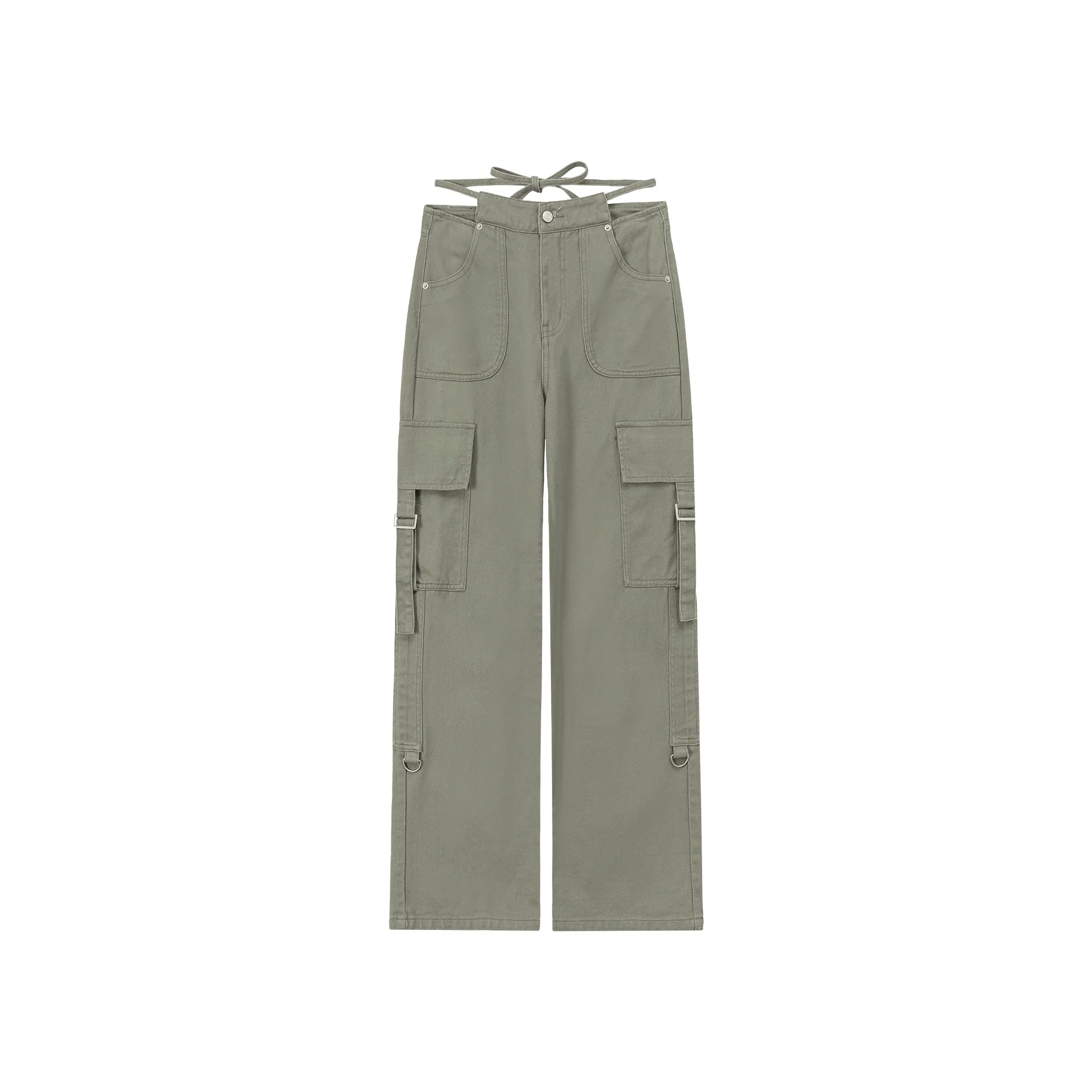 Pocket Straps Cargo Wide Pants