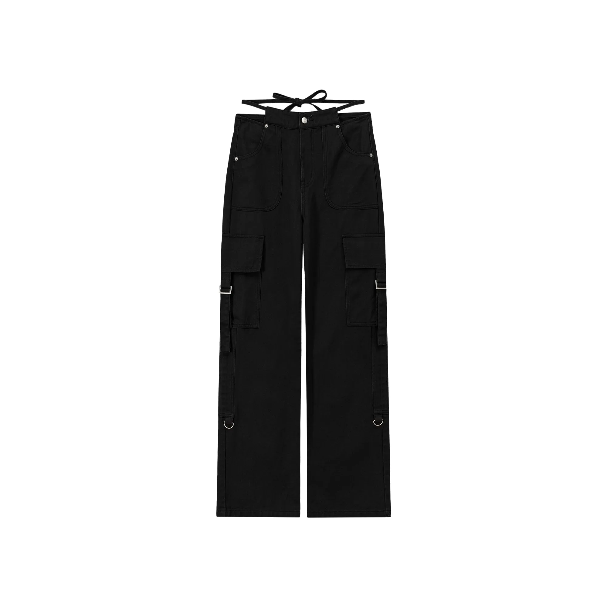 Pocket Straps Cargo Wide Pants