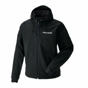 Polaris  Mens Softshell Snowmobile Jacket Lightweight Fleece Lining Black