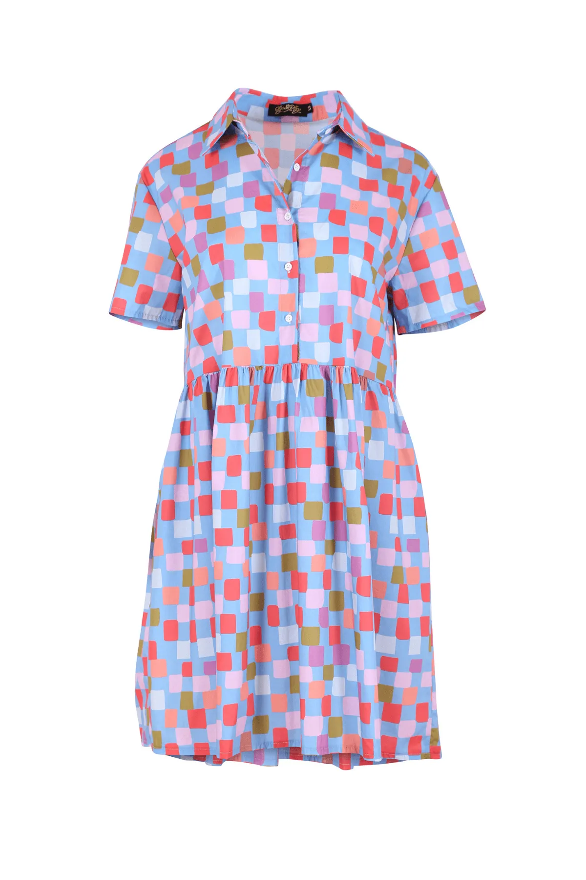 Pompidou Villa Dress Pool Blue in Cotton