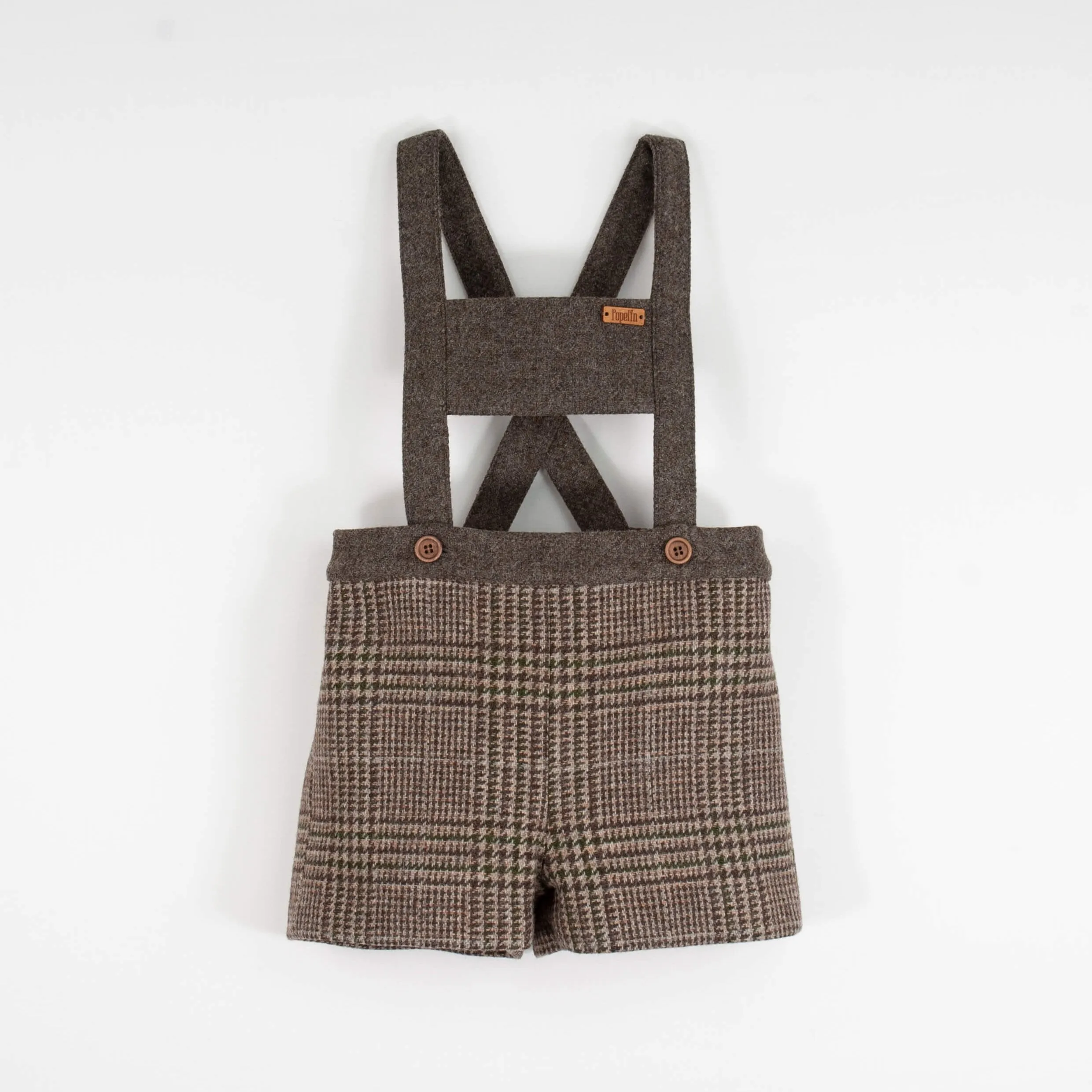 Popelin Brown Plaid Woollen Short Romper Suit (Mod 6.2)