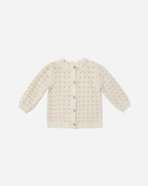 Quincy Mae Natural Scalloped Cardigan