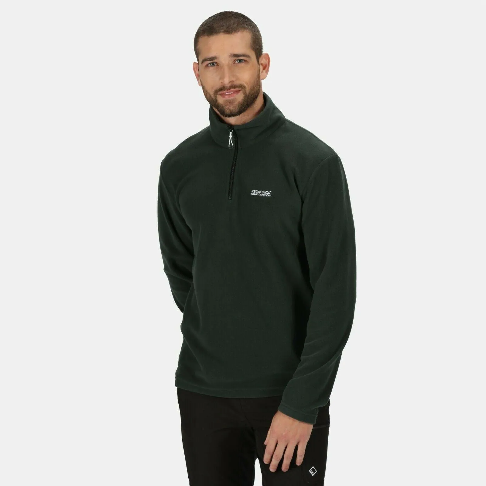 Regatta Mens Thompson Half Zip Light Micro Fleece | Dark Colours