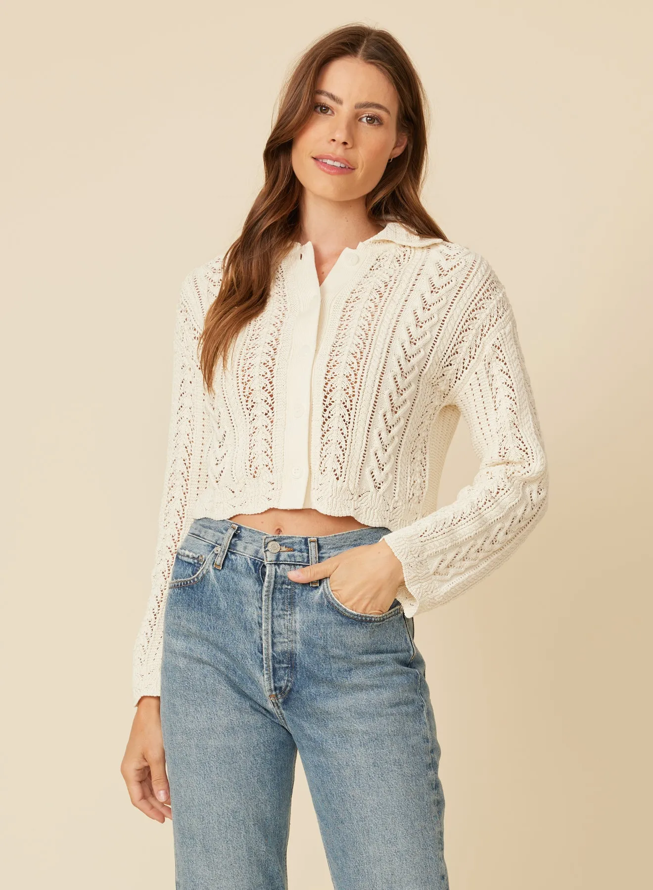 Resse Crochet Jacket - White