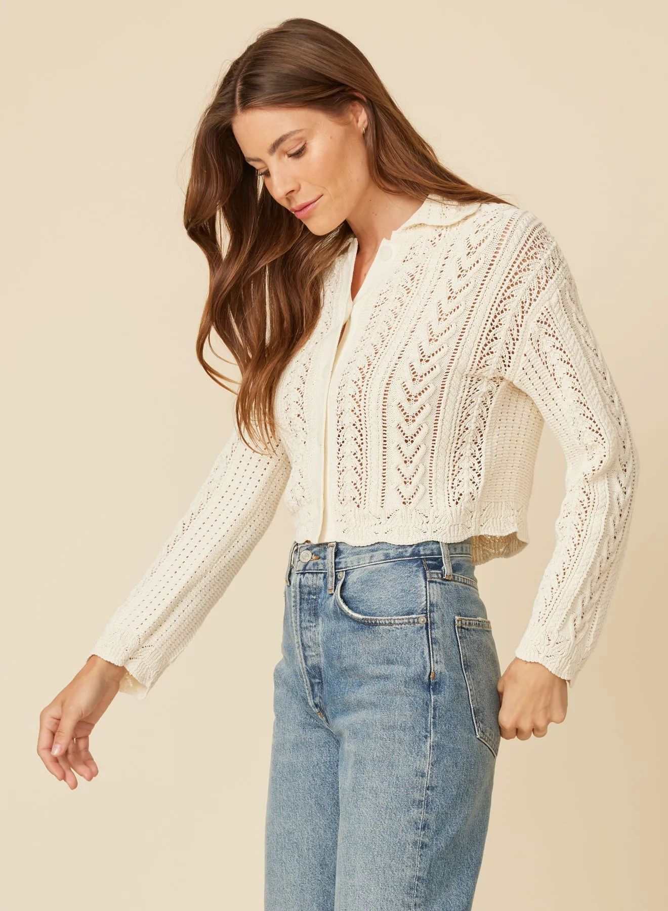 Resse Crochet Jacket - White