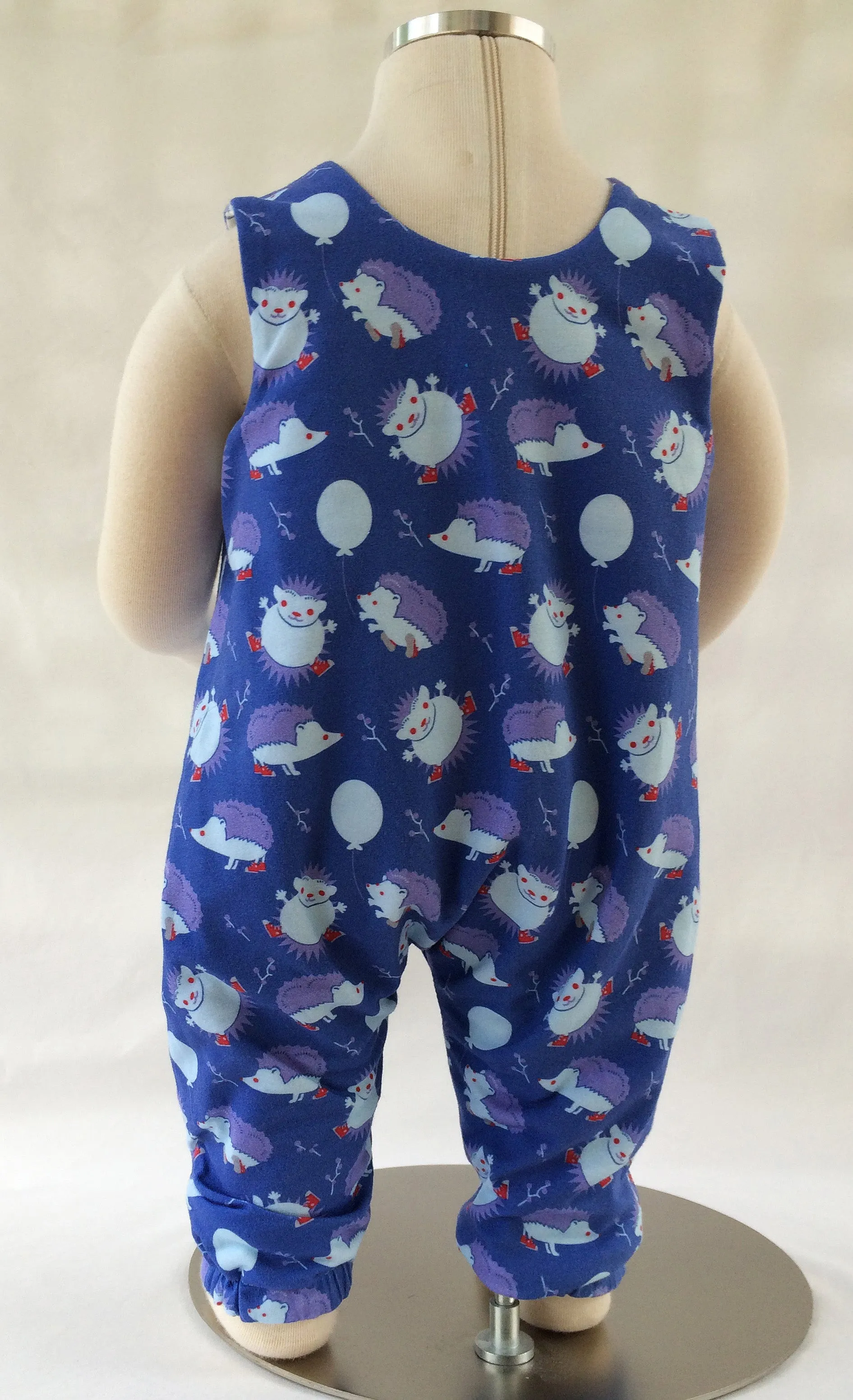 Reversible baby romper sewing pattern KINDY KNIT ROMPER knit fabric romper sizes 3 months to 3 years