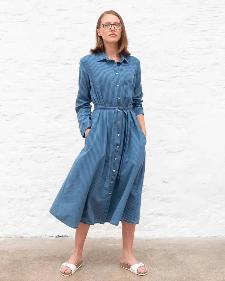 Rita Shirt Dress - Denim Stripe