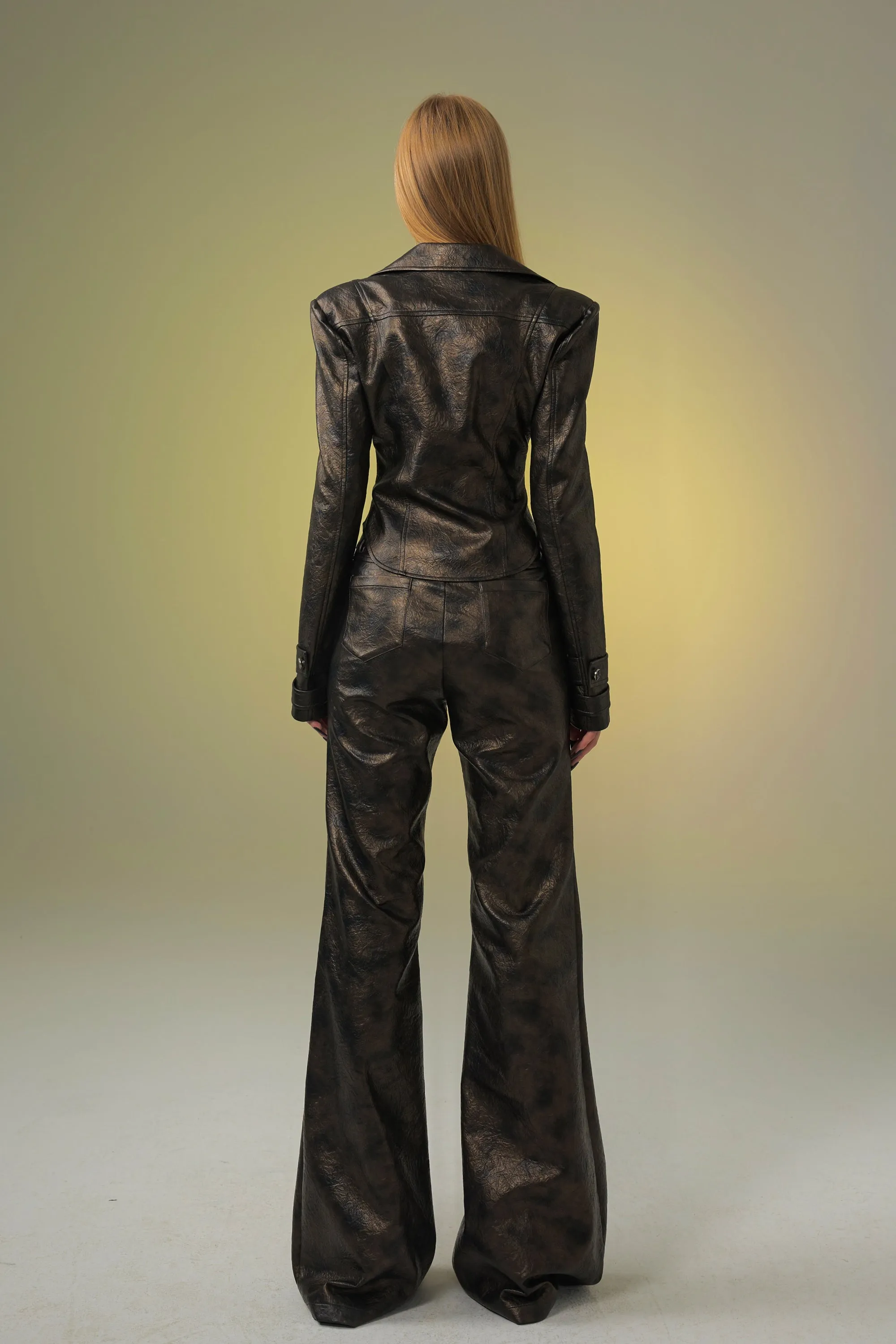 RUST & METAL waist-fitting leather suit