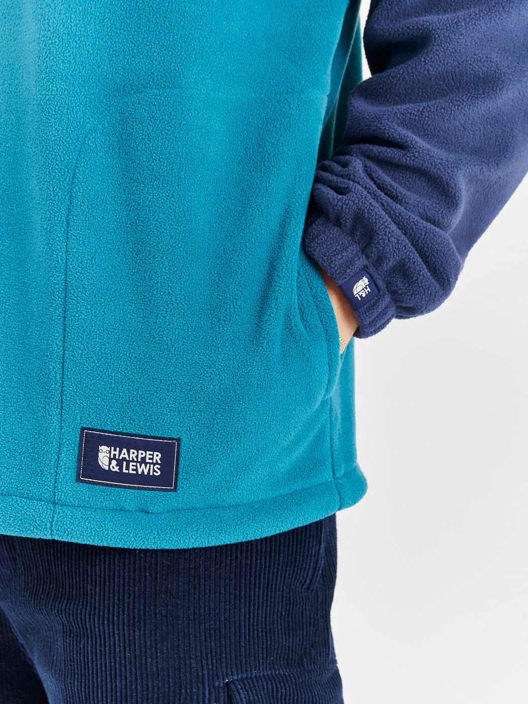 Samara 1/4 Zip Fleece Navy & Teal Green