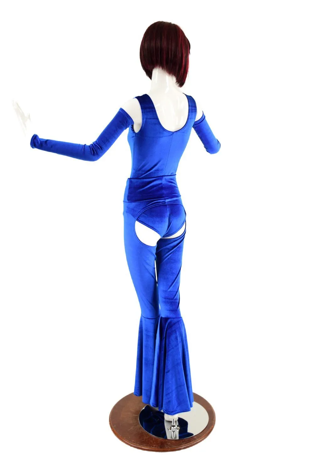 Sapphire Blue Velvet Chaps Outfit