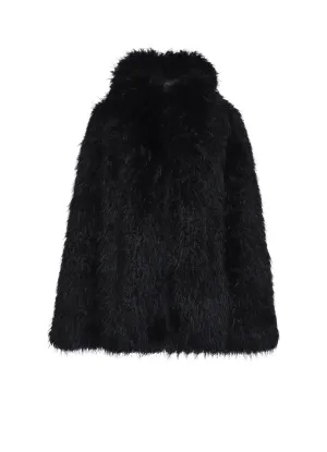 SHAGGY FUR HOODED COAT