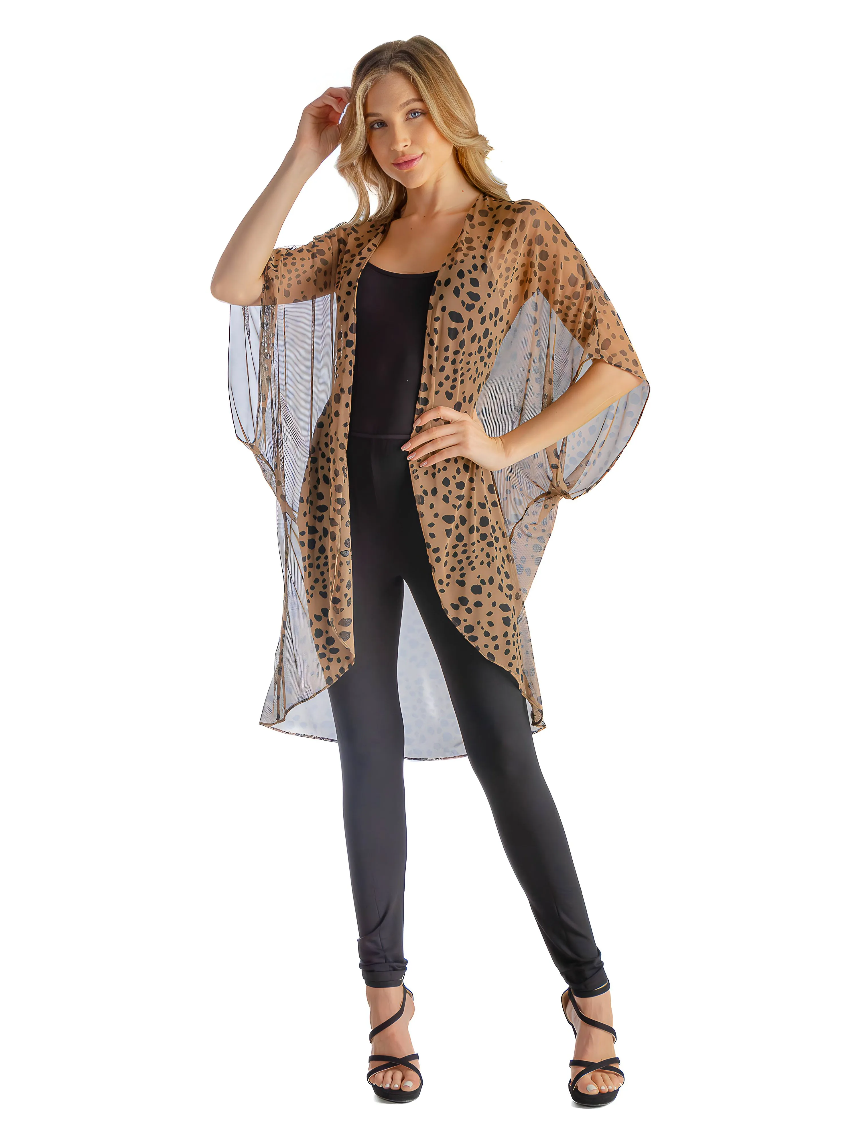 Sheer Animal Print Sheer Circle Cardigan