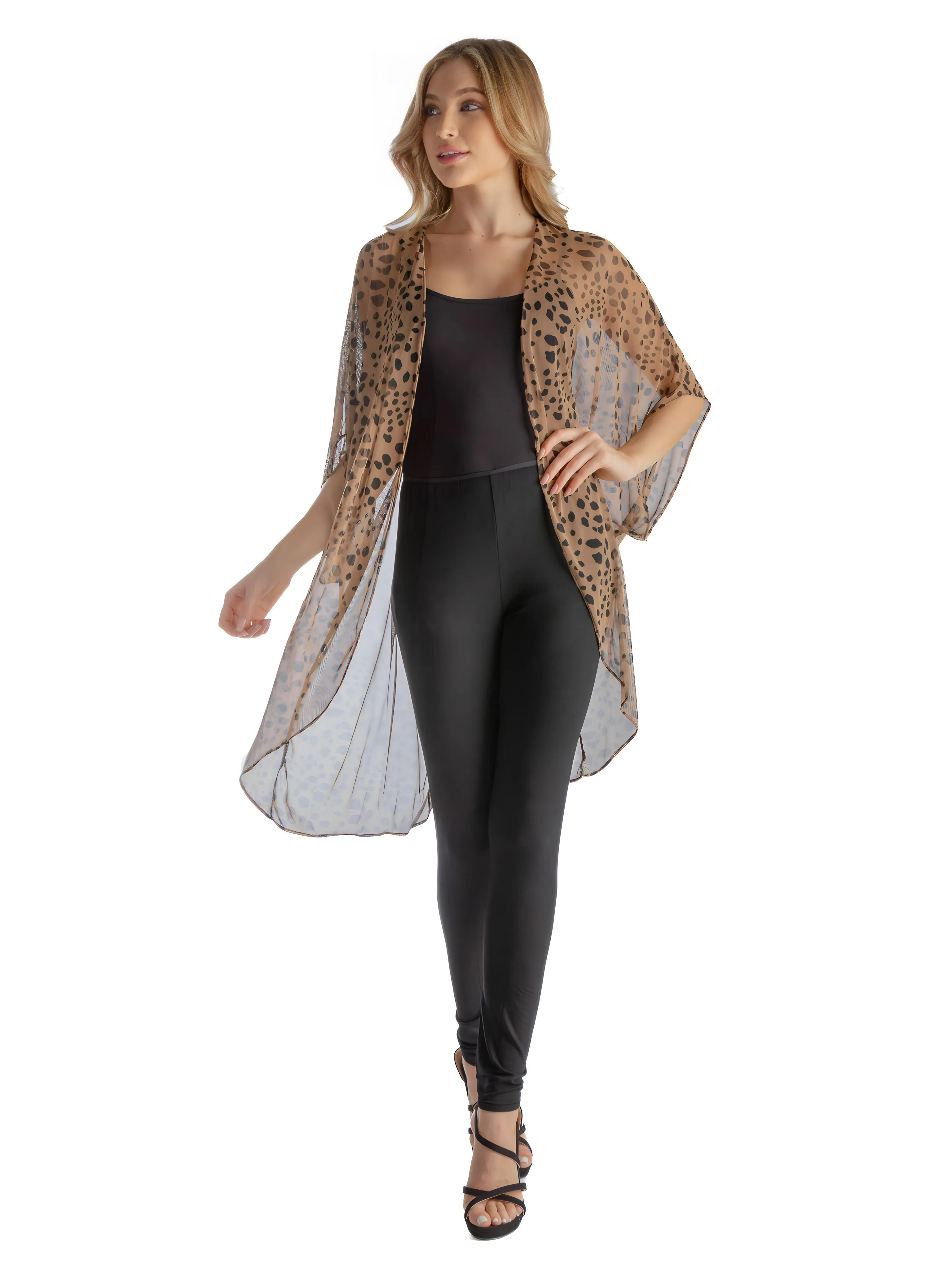 Sheer Animal Print Sheer Circle Cardigan